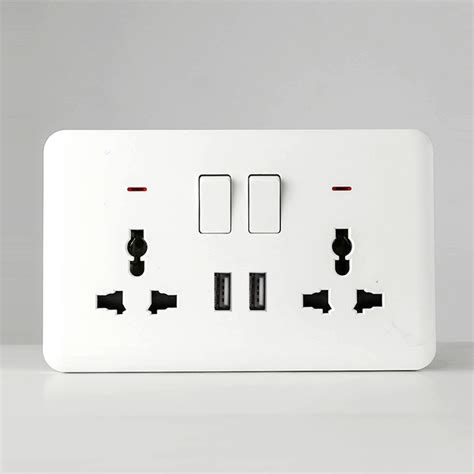 Switched Socket A Bs Uk British Double Gang Mf Socket Multi Function