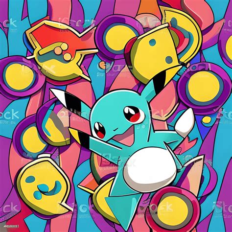 Pokemon Card Illustration Multicolor Abstract Vector Art Background for ...