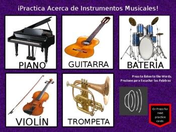 Spanish Music Instruments Memory Game Practica Los Instrumentos