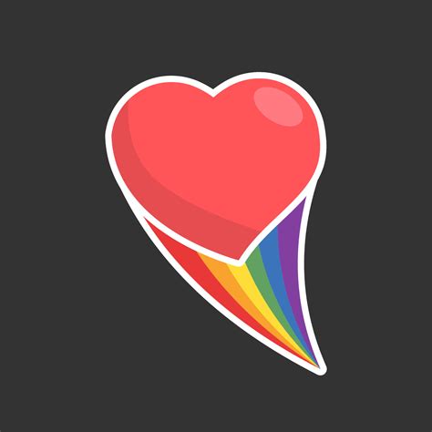 Heart Icon With Rainbow Flag Tail Lgbt Support And Love Design Lesbian Gay Bisexual