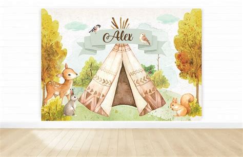 Woodland Theme Backdrop Woodland Backdrop Personalized - Etsy