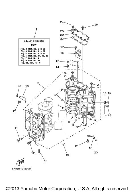 Yamaha Outboard Parts By HP 130 115TLRB CYLINDER CRANKCASE 1