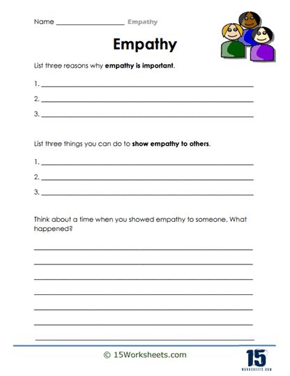 Empathy Worksheets 15 Worksheets