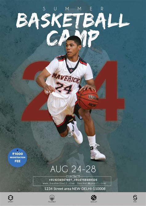 Basketball Camp Flyer Free Psd Template | Psddaddy Regarding Basketball ...