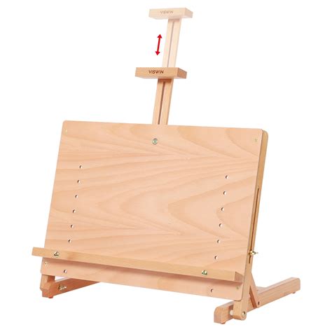 Shuangfeng Large Drawing Board Easel Solid Beech Wooden Tabletop H