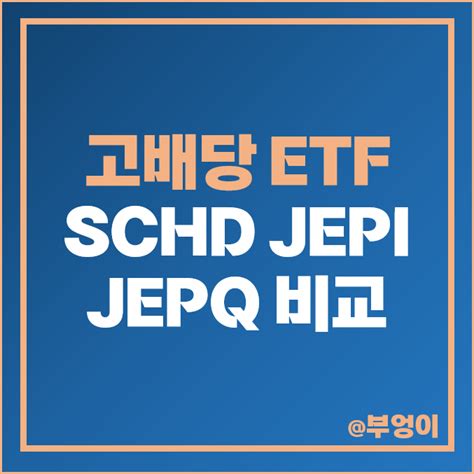 미국 고배당주 Etf Schd Jepi Jepq 주가 배당금 배당률 비교 네이버 블로그