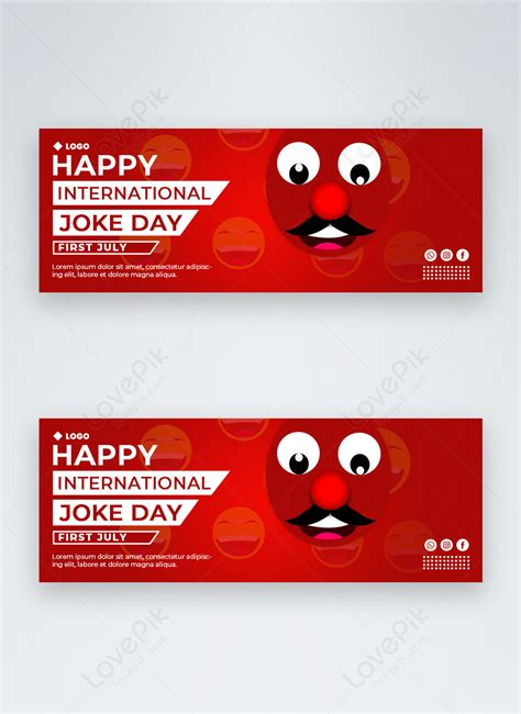 Happy International Joke Day Facebook Cover Design Template Image