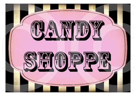 Candy Shoppe Sign Candy Crafts Pink Bubbles Bubblegum Pink