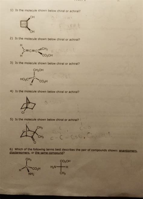 Solved Is The Molecule Shown Below Chiral Or Achiral Oh Chegg