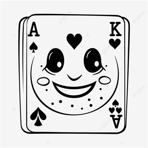 Desenho De Cartas Baralho Esbo O Contorno Uma Face Vetor Png