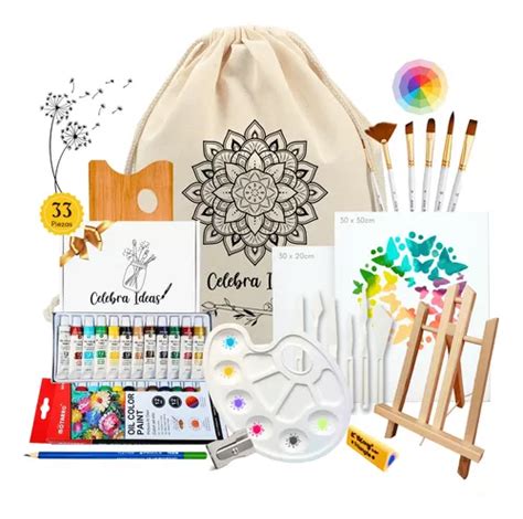 Set De Arte Pinturas Leos Kit De Arte Para Pintar Pcs Cuotas Sin