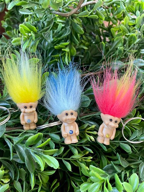 Vintage Troll Keychains Tiny Troll Dolls Troll Keychain Etsy