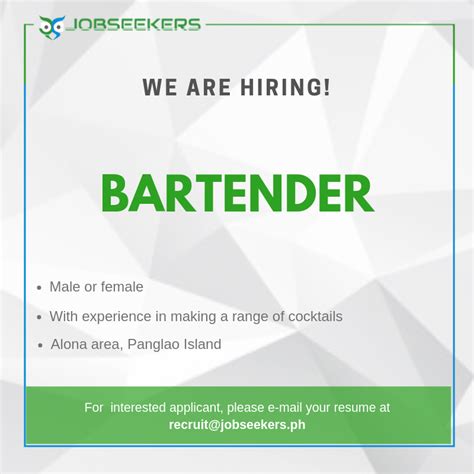 Bartender Jobseekersph