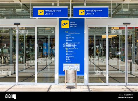 Airport terminal building gate entrance and automatic glass door with ...