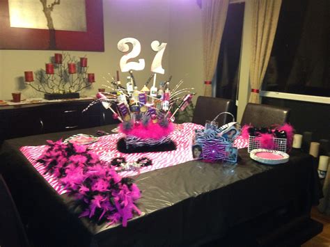 21st Birthday Party Table Setup