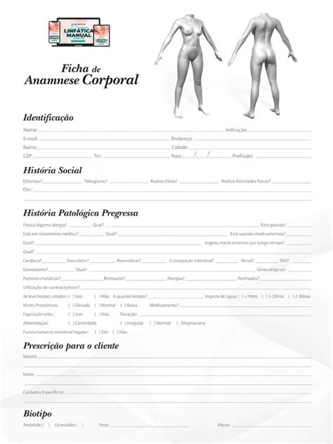 ficha de anamnese corporal