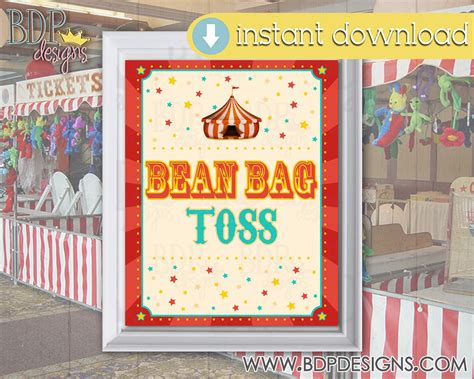 Bean Bag Toss Sign Carnival Signs Carnival Theme Party Etsy