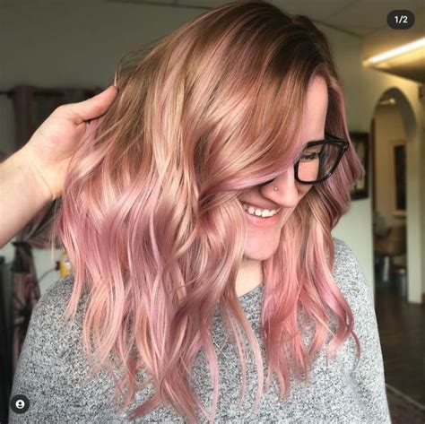 Brown Hair With Pastel Pink Highlights