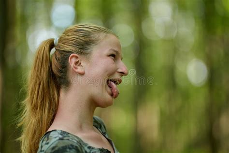 Beautiful Blonde With Piercing Stock Image Image Of Fashion Close