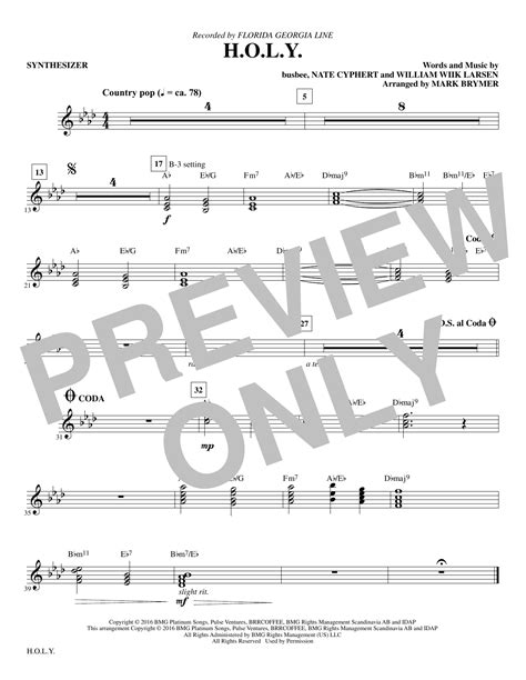 Holy Synthesizer Sheet Music Mark Brymer Choir Instrumental Pak