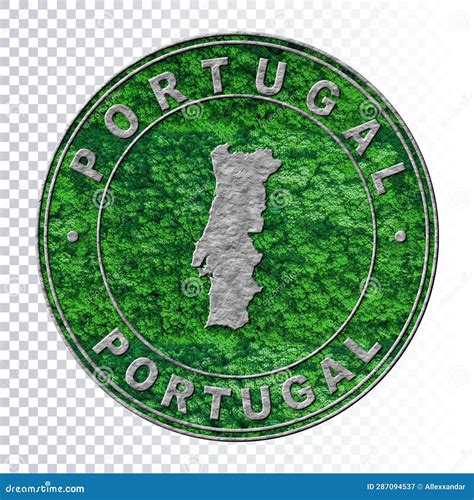 Map of Portugal, Environment Concept, Co2 Emission Concept Stock