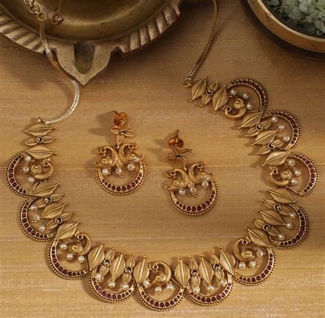 Tarinika Tusti Antique Gold Plated Indian Jewelry Set With Etsy