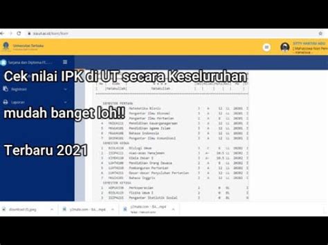 Cara Cek Nilai Ipk Di Ut Secara Keseluruhan Youtube