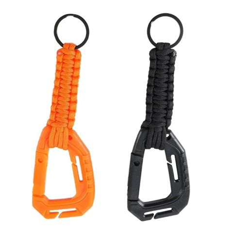 Pcs Paracord Keychain With Carabiner Rings Hook Braided Cord Rope Key