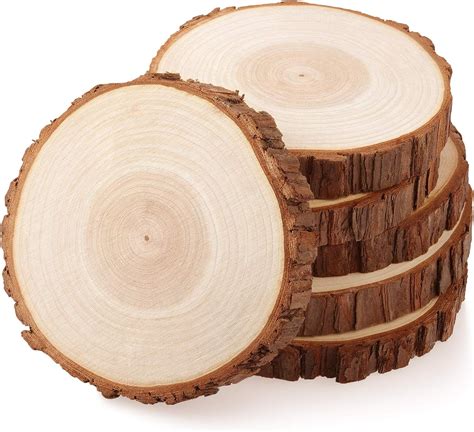 Fuyit Wood Slices Pcs Cm No Hole Natural Unfinished Log Wooden