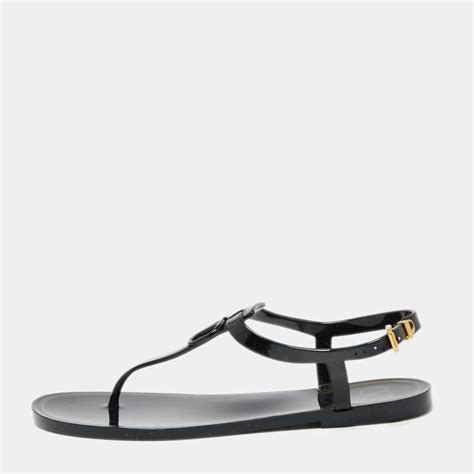 Valentino Black Jelly VLogo Thong Flat Sandals Size 40 Valentino | The ...