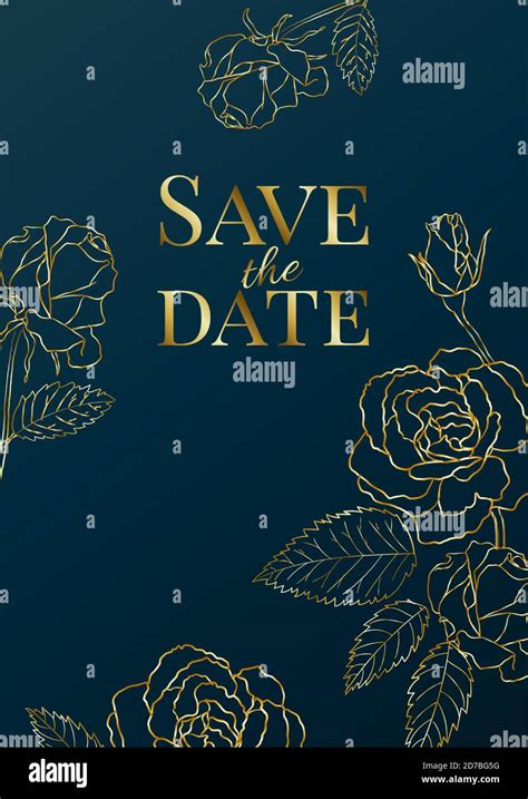 Beautiful Navy Blue Background Wedding Invitation Design Templates For