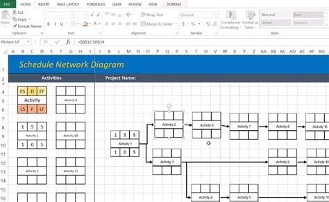 Project Network Diagram Excel Template