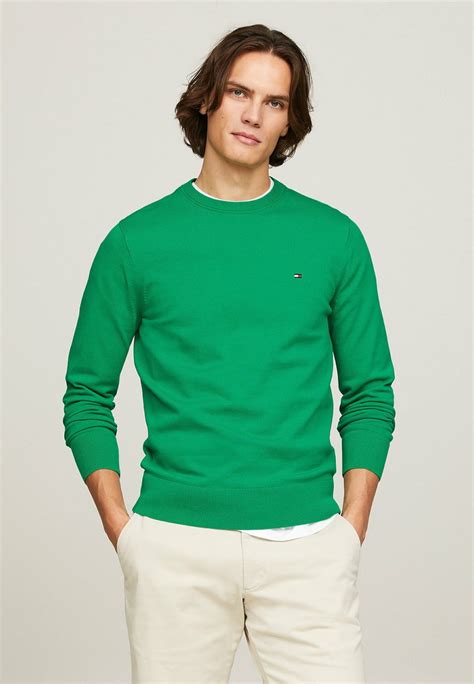 Tommy Hilfiger Crew Neck Sweatshirt Olympic Green Grün Zalando De