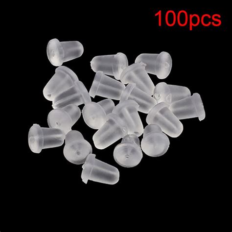 Pcs Silicone Rubber Earring Sluiting Transparan Grandado