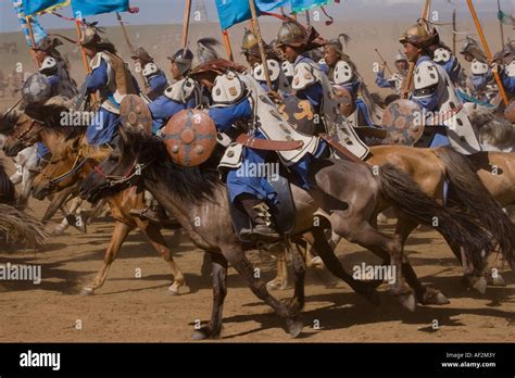 Army On The Move Genghis Khan Show Hordes Stock Photo Alamy