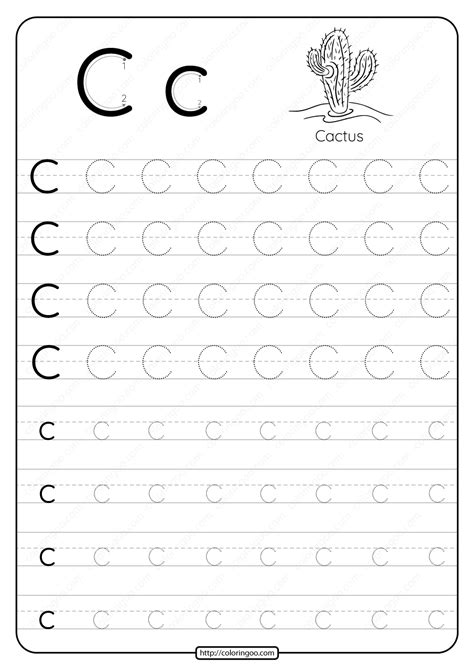 Letter C Tracing Page