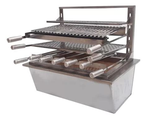 Kit Braseiro Suporte Inox Grelha Grill Espetos Manual MercadoLivre