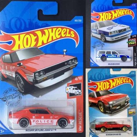 Jual Hot Wheels Paket Bundling 3pcs Nissan Skyline 2000 Gt R 82 Nissan Skyline R30 Volvo 850