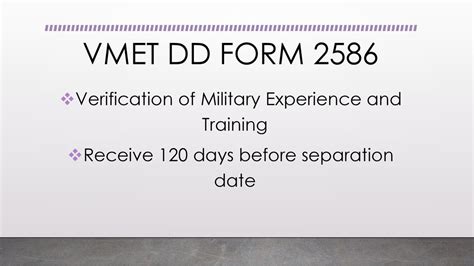 Vmet Dd Form 2586 3 P Ppt Download