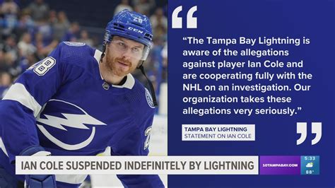 Lightning D Ian Cole Suspended Pending Investigation Team Says