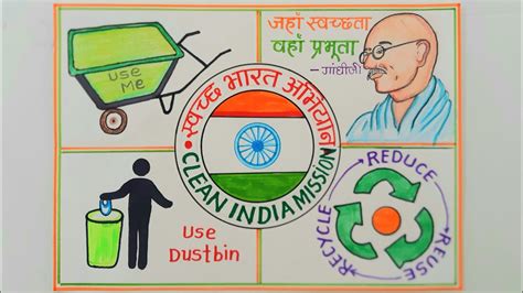 Swachh Bharat Abhiyan Drawing Easy Swachh Bharat Abhiyan Poster How