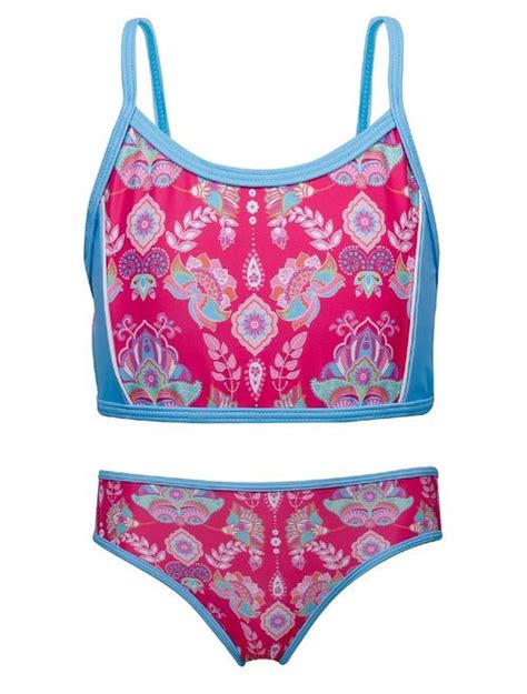 Buy Sun Emporium Girls Coral Pink Gypsy Action Back Bikini 2 Pc ...