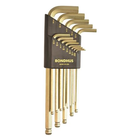 Bondhus Standard Ball End Long Arm L Wrench Set With GoldGuard Finish