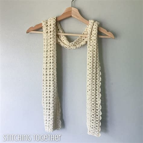 Seashore Shell Stitch Scarf - Free Crochet Pattern