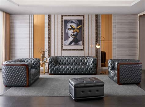 Classic Leather Sofa 415 by ESF Furniture - MIG Furniture