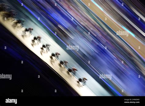 A General View Of Riders In The Women S Scratch Race During Round Four