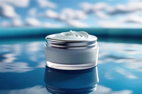 Premium Ai Image The Mesmerizing Interplay Of Beauty Cream And Blue Water