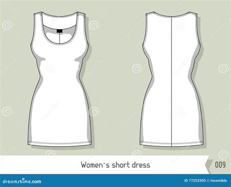 Women Short Dress Template For Design Easily Editable By Layers Stock