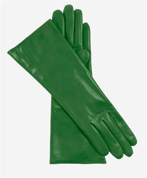 Women's Leather Gloves - Cashmere Lined - 4 Button - Green – Leather