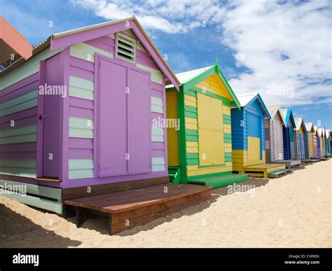 Colorful Beach Huts Stock Photo Alamy